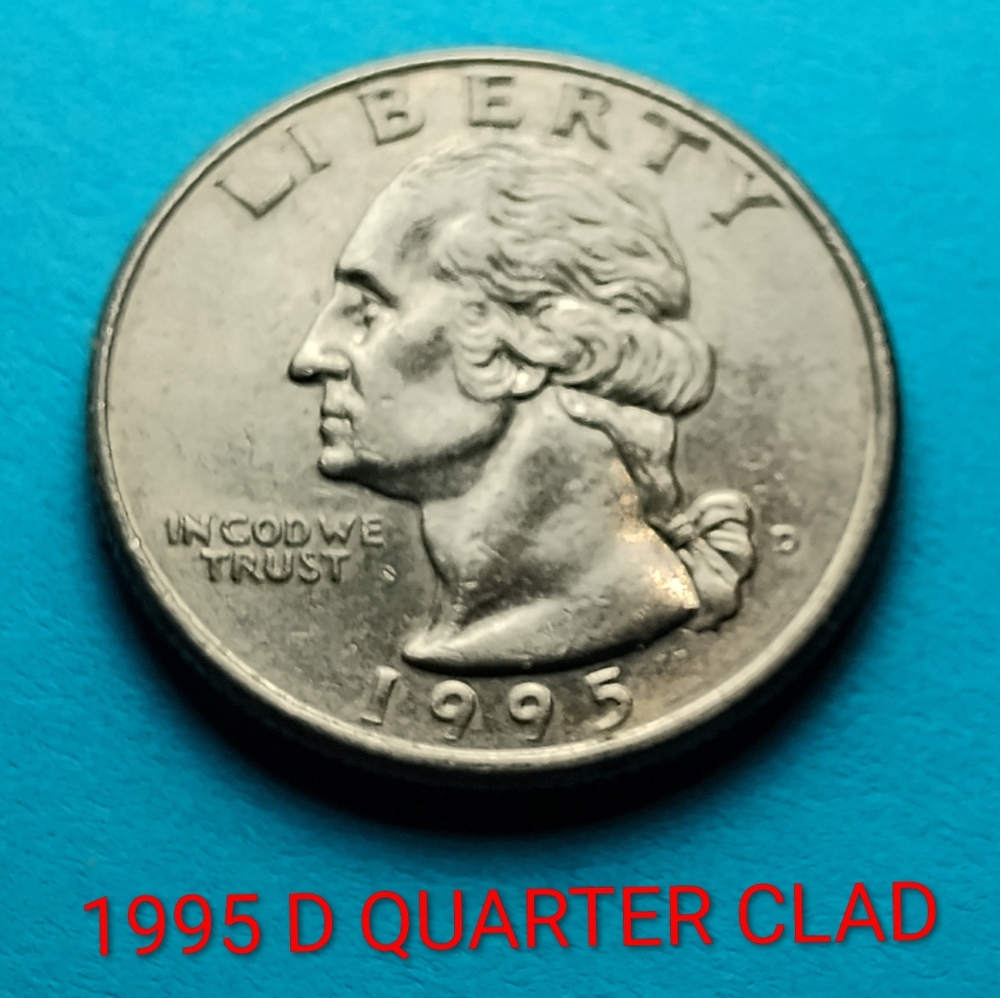✅❤️1995 D QUARTER CIRCULATED VINTAGE CLAD